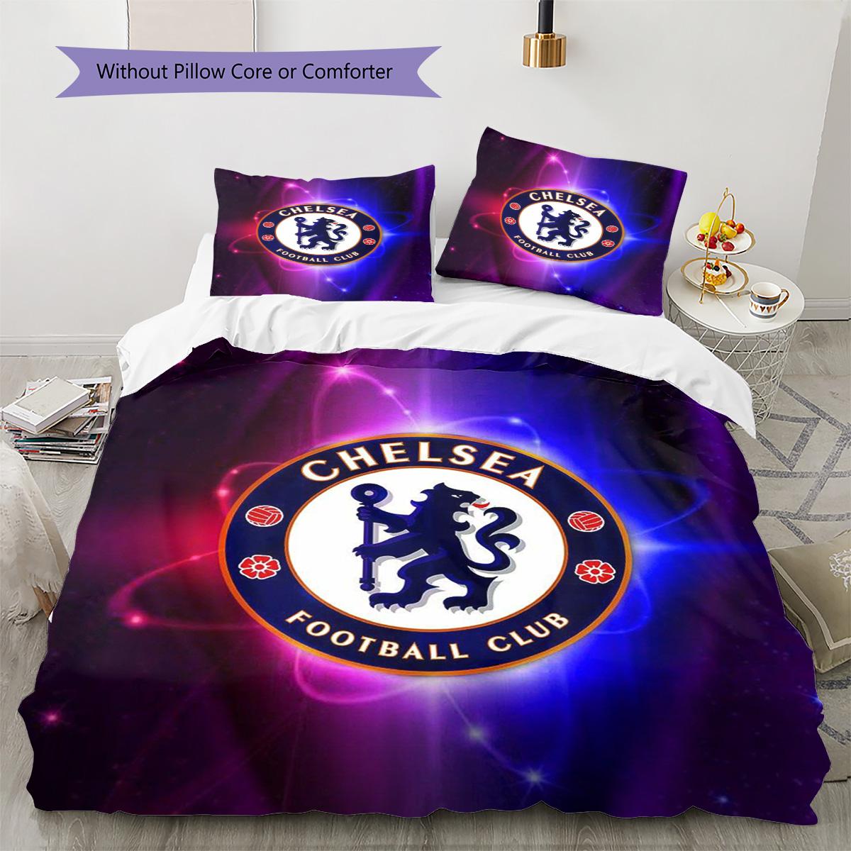 

Chelsea FC Pattern Bedding Quilt Set Quilt Cover Pillowcase Home Decoration Birthday Gift (1 * duvet cover + 2 * pillowcase, without core) 135x200cm