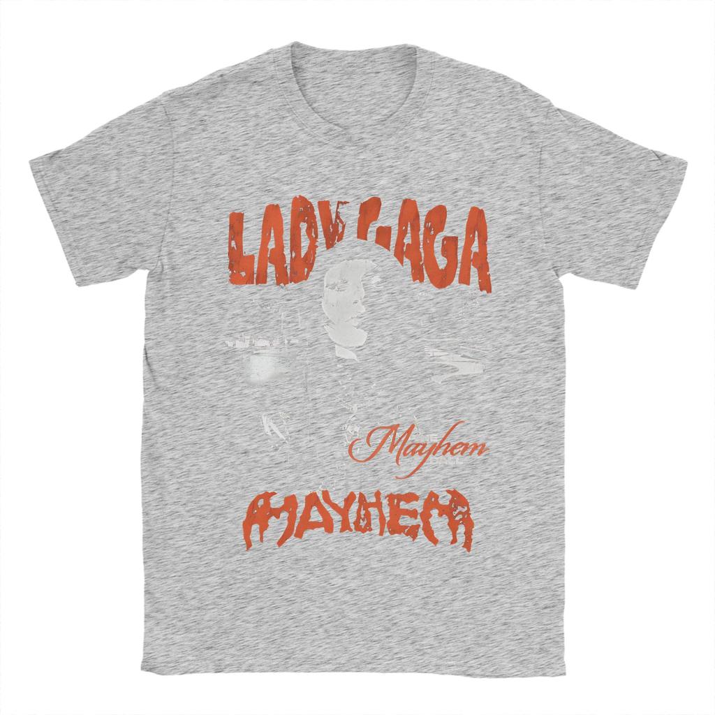 Lady Gaga  The Mayhem Ball Tour   Tshirt Unisex Cotton Top Tee Harajuku  Round Neck Short Sleeve