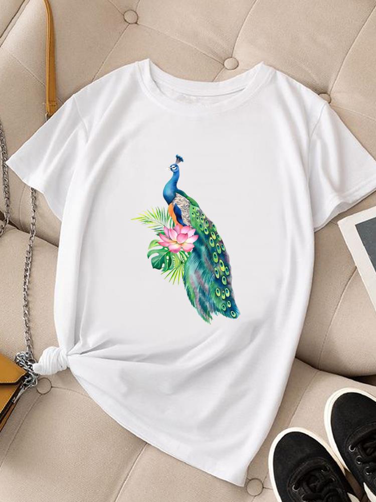 (Asian Size) Women Fashion Tee Top Clothing T Shirt Woman Print flower trend cute Female Short Sleeve Graphic T-shirts