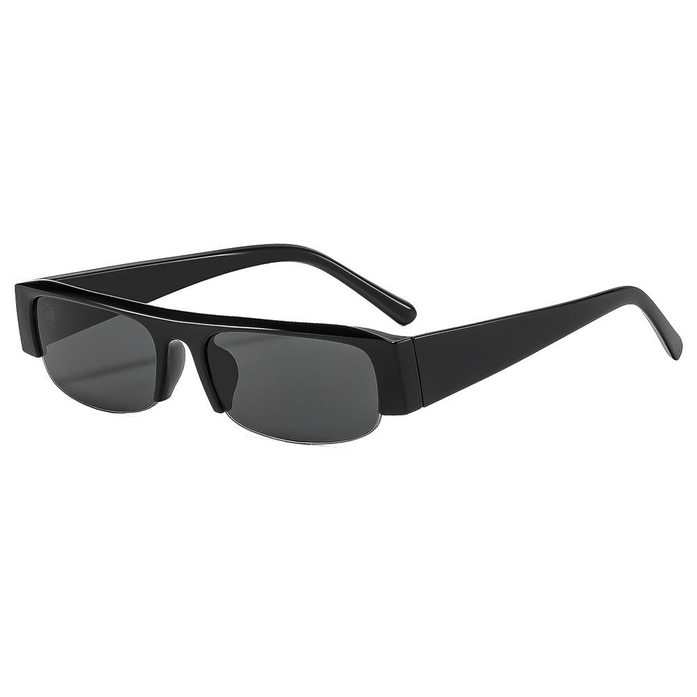 

vintage small rectangle half frame black sunglasses for new fashion leopard gradient sun glasses ladies trendy driving eyewear