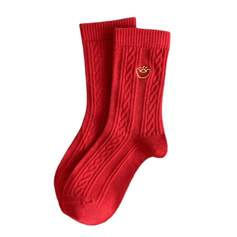 Chinese New Year Ankle Socks Soft Cotton Breathable for Women Girls Wedding New Year Celebration Party Decorations