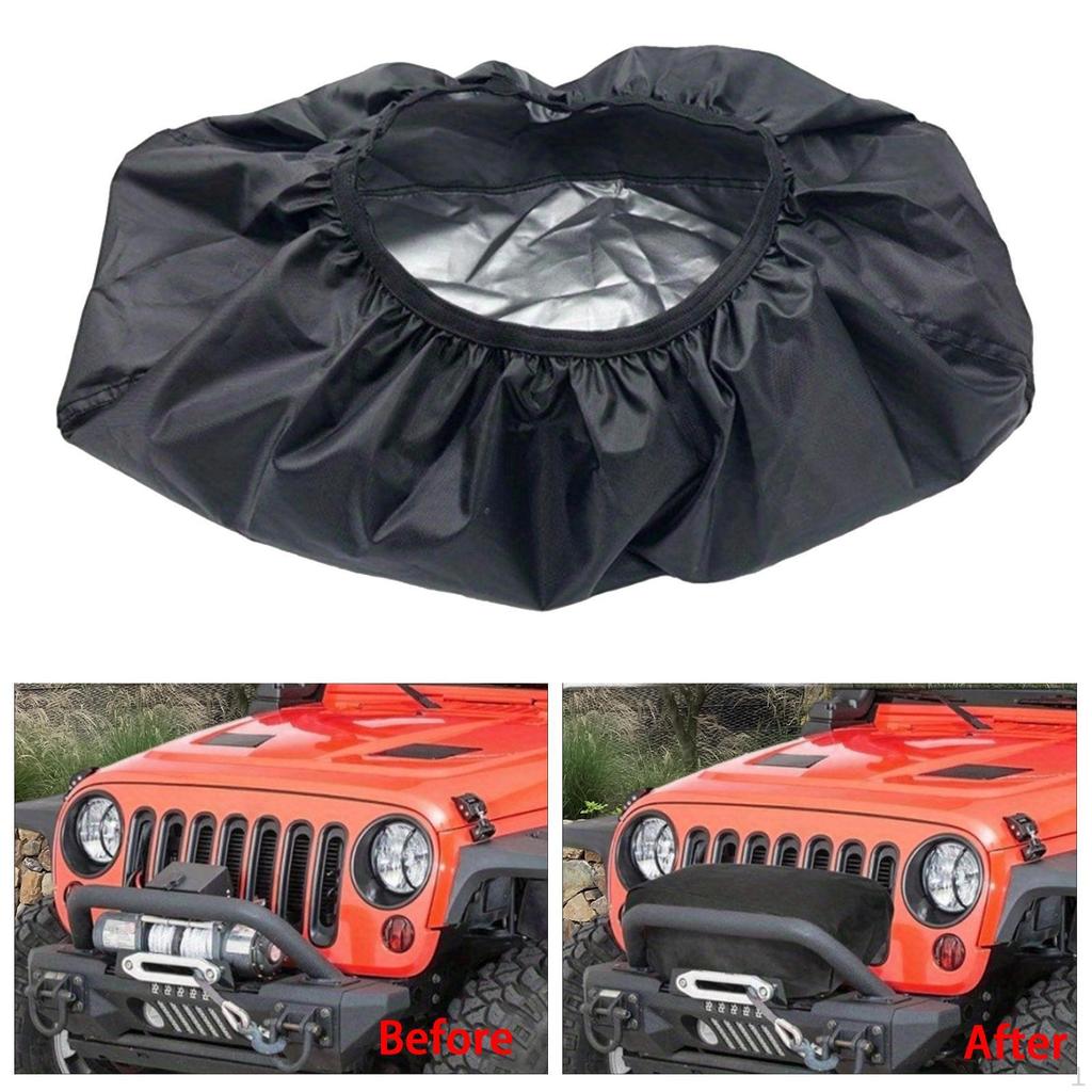 Winch Cover Oxford Cloth with Elastic Dustproof Car Accessories for Electric Winches SUV