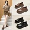 Platform Loafers Women's Spring and Autumn 2025 New Retro Thick Heel Boken Single Shoes Muffin Platform British Style Small Leather Shoes