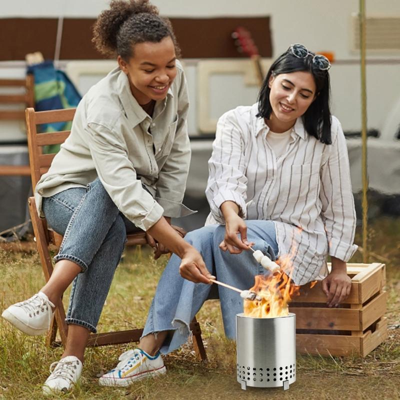 Desktop Camping Stove for Backpacking Outdoor Cooking Wood Burning Fireplaces Portable Mini Fire Pit Hand Warmer Decor