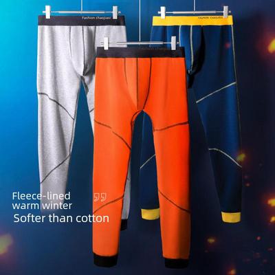 Men's Thickened Fleece Trousers: Warm Winter-Autumn Cotton Wool Tights and Leggings