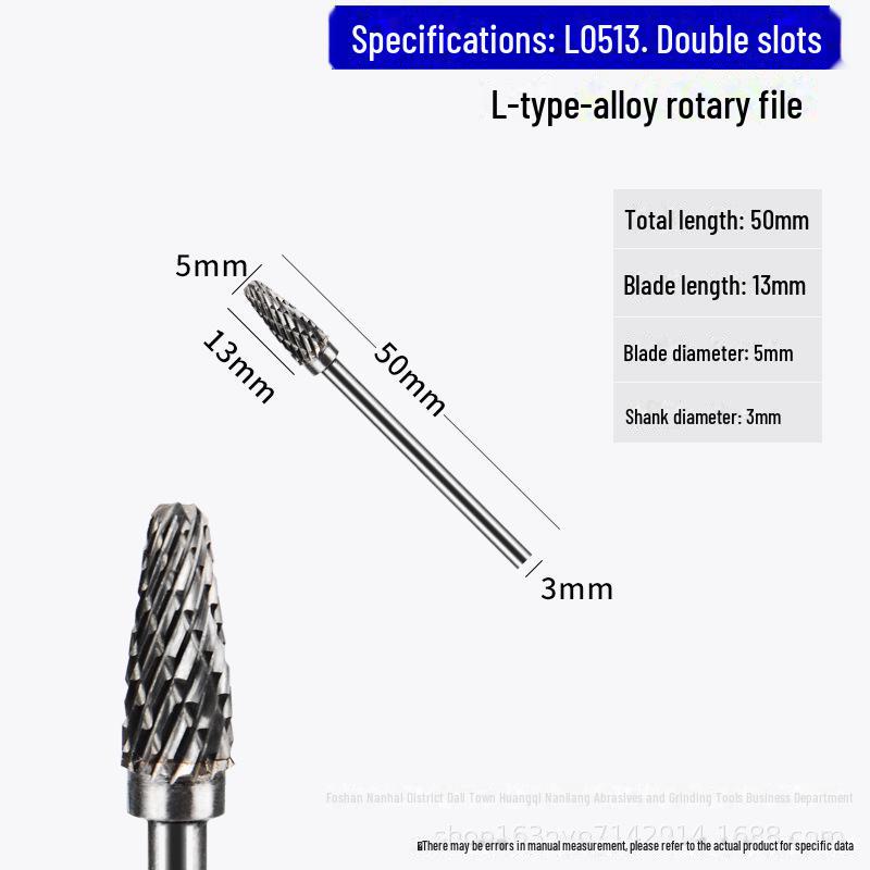Fresa a lima rotante in carburo di tungsteno 3x5 mm - per molatura di metalli e intaglio del legno, scanalatura singola e doppia.
