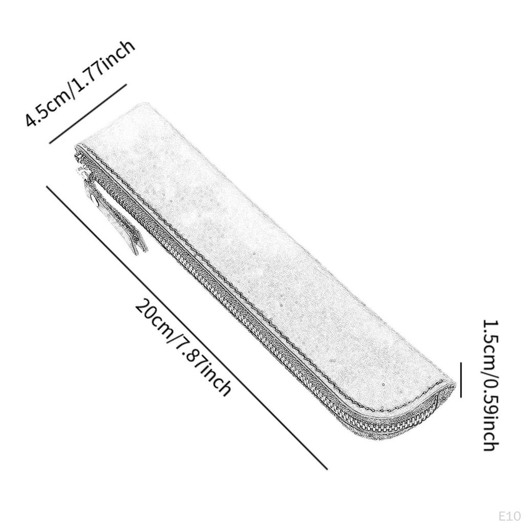 PU Leather Pencil Holder Sleeve Bag Cosmetic Wear Resistant for Birthday Gifts 7.8x1.7inch