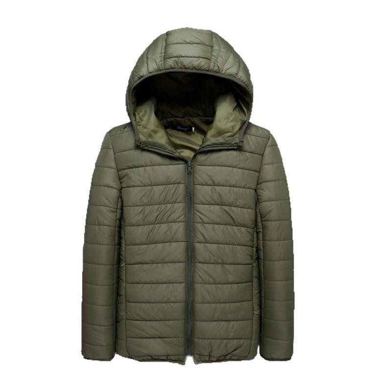 Mens Lightweight Short Cotton Hooded Jacket Winter Warm Casual Outerwear Youth In Gray Black Burgundy Army Green Navy Blue