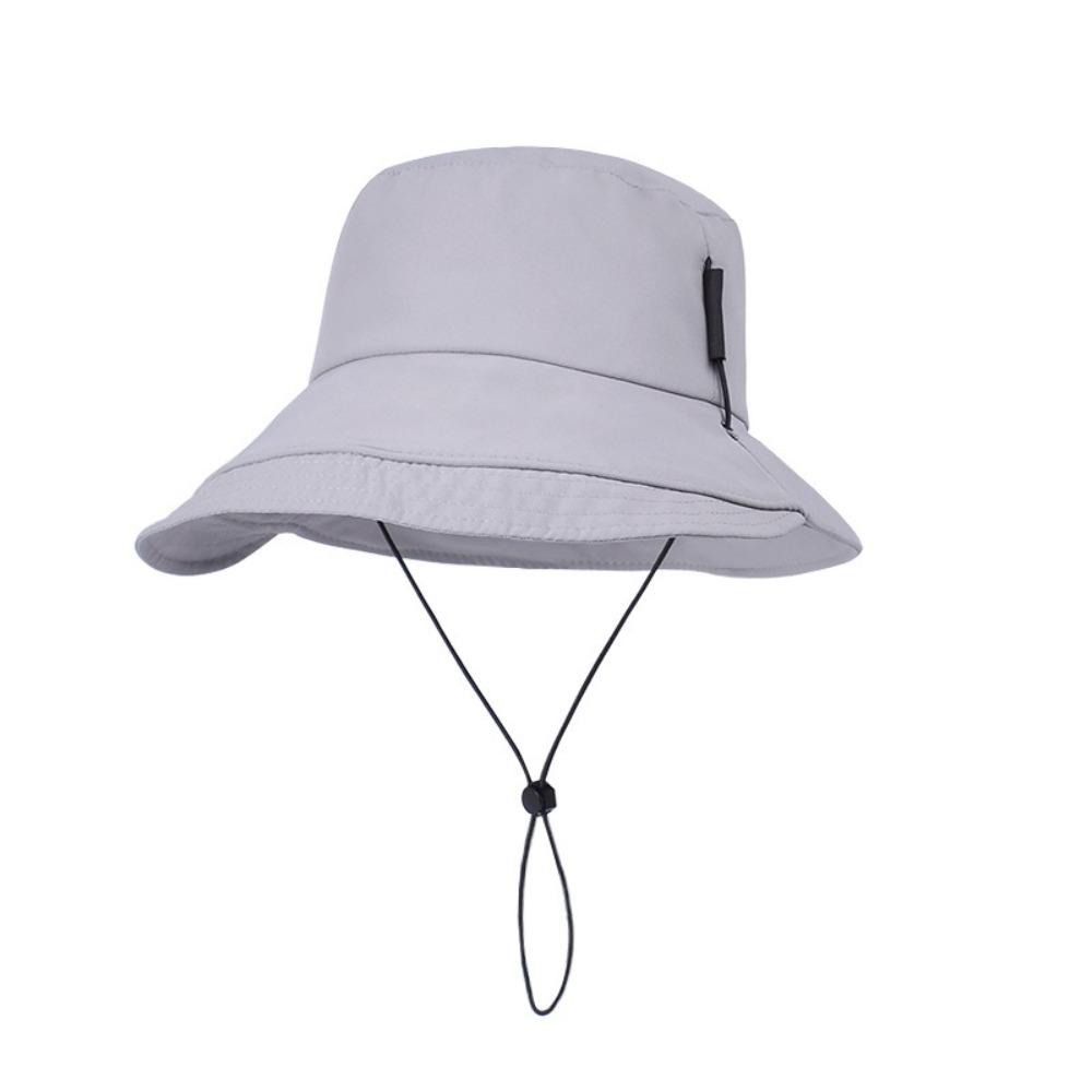 Wide-Brim Quick Drying Fisherman Hat Windproof Rope Foldable Sun Hat Sunshade Bucket Hat  Travel
