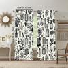 2 Pcs, Versatile Polyester Transparent Curtains for Home Decoration Black and White Floral Pattern for Use In Bedrooms and