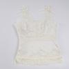 Y2K Retro Back Satin Wide Shoulder Strap V-neck Base Lace Patchwork Sleeveless Camisole Vest