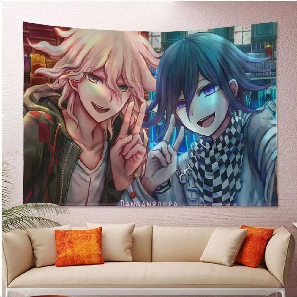Danganronpa Anime Wall Tapestry - Stylish Hajime & Nagito Art, Bold Room Accent for Danganronpa & Mystery Anime Fans 100X70CM