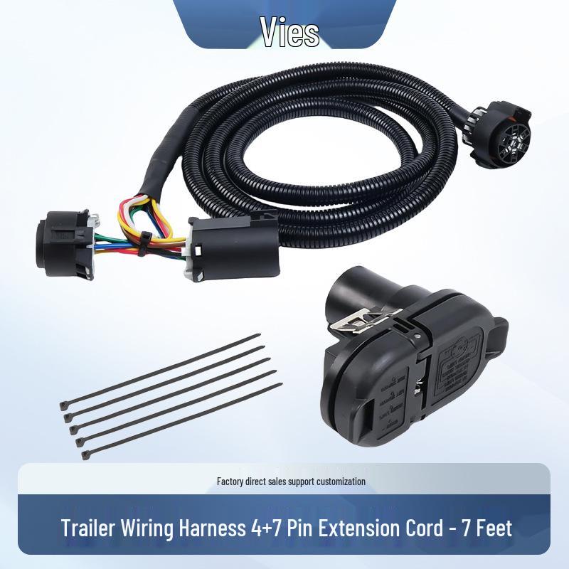 

American RV Trailer Tail Light & Signal Power Cord: 4-Pin/7-Pin Wiring Harness Extension