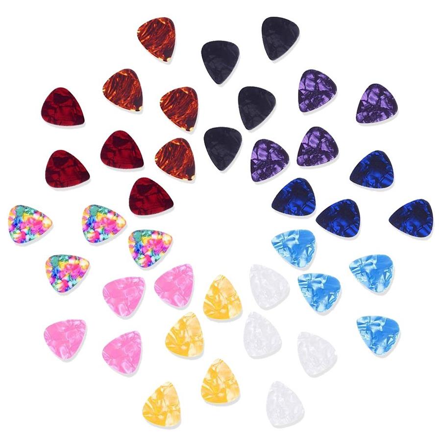 6/36/72pcs Celluloid Guitar Picks ABS Bass Ukulele String Instrument Accessories for Music Lover Indoor Outdoor Performance XJM