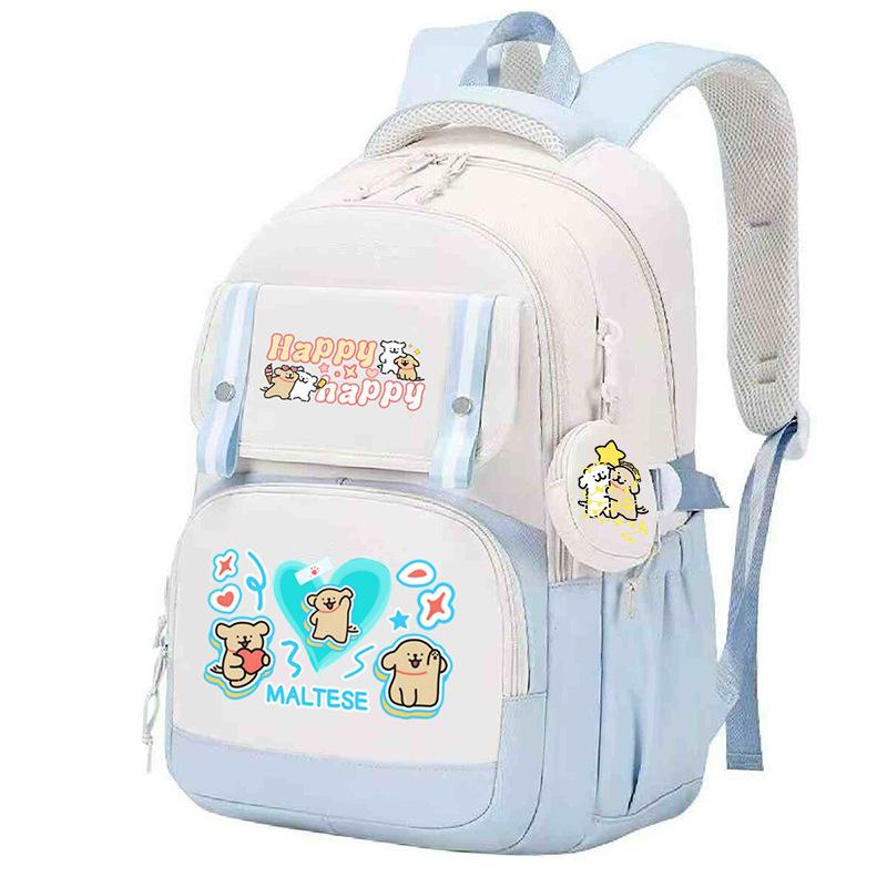 Line puppy cute college style schoolbag large capacity foreign trade campus junior high school students versatile children's backpack