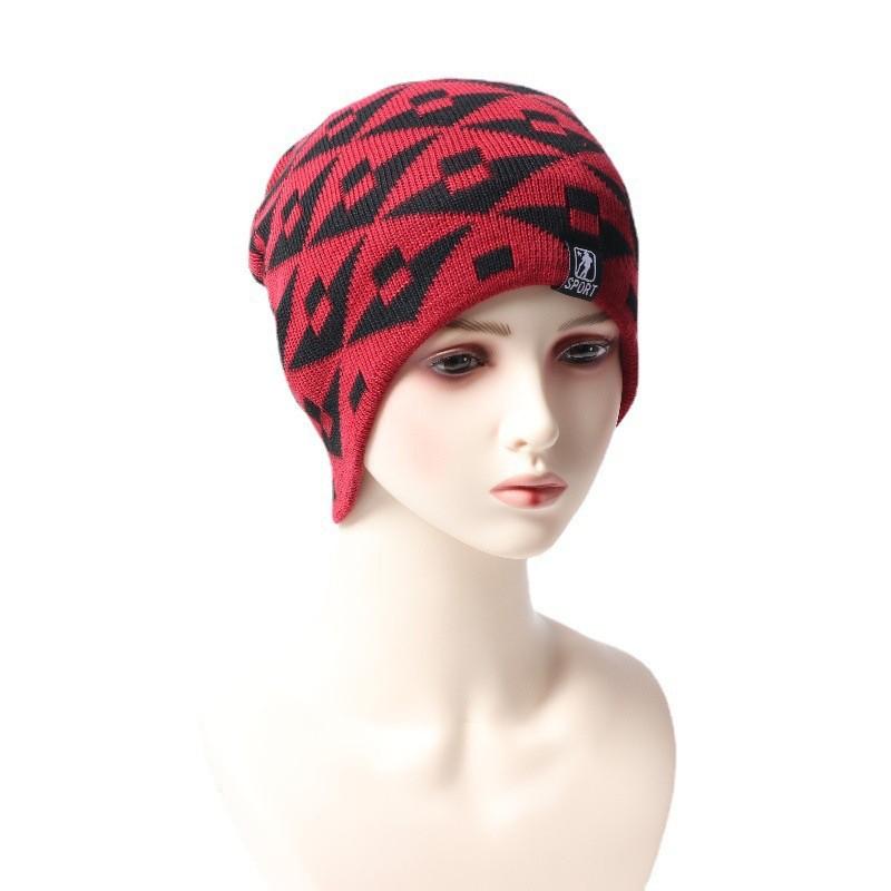 

Шапки для мужчин и женщин Осенне-зимние Модные с плюшем и толстые шапки Теплые вязаные шапки one size красный