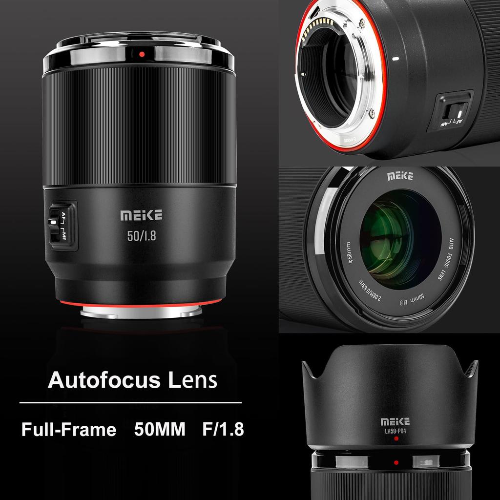 Meike 50mm Autofocus STM Stepping Motor Full Frame Portrait Lens for Cameras A7R A7CII F1.8 E-Mount A7, A7R, A7IV, IV, A7III, A7RII, A7RIII, A7SIII,