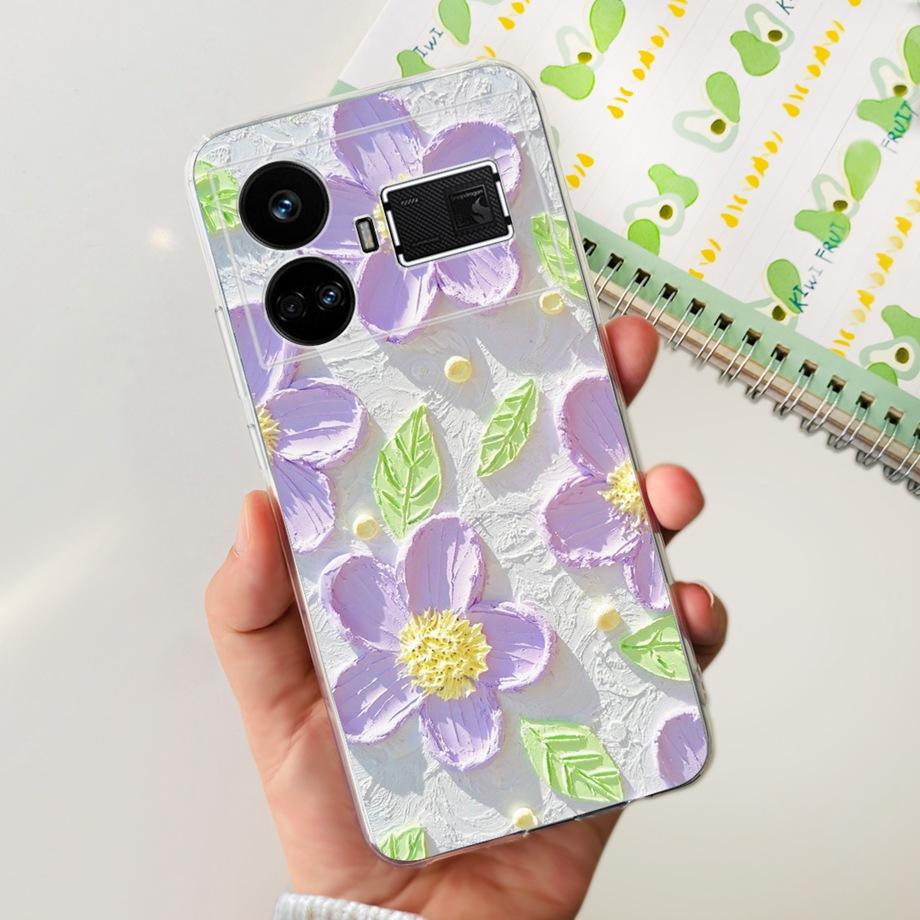 For Realme GT5 240w / GT3 / GT Neo 3 / GT Neo 5 Case Cute Cartoon Luxury Soft Silicon Transparent  Phone Case Back Cover Capas