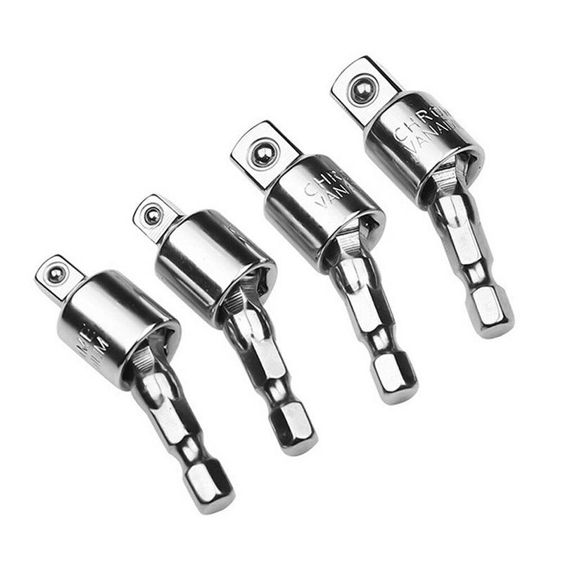 Versatile And Durable 1/4" 3/8" Hex Shank Drill Bit Wrench Socket Adapter Drive Ratchet Extension Tool