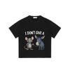 T-Shirt Schwarz I Don't Give A Mouse and Donkey Cartoon-Druck Freizeitkleidung für Männer und Frauen Streetwear Mode Sommer-Outfit