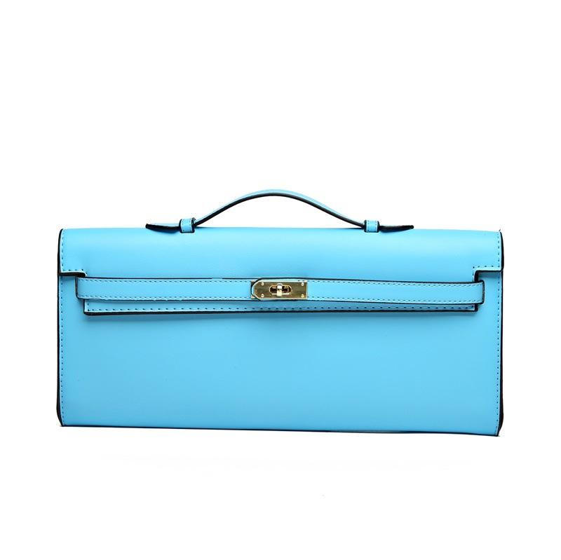 

Модная женская сумка 2025 года, новая простая иностранная сумка через плечо, модная универсальная женская сумка-багет через плечо синий