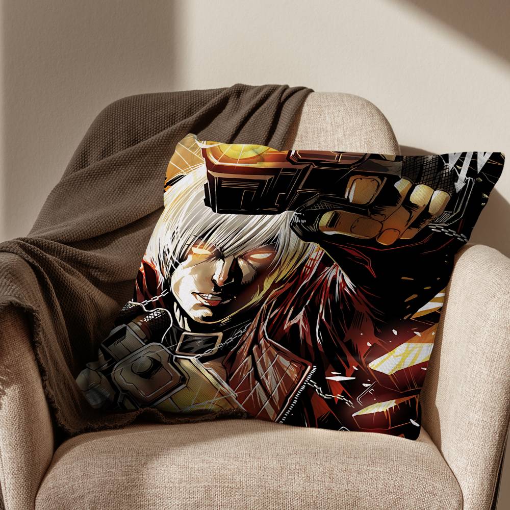 Cool Devil May Cry Game DMC Cushion Cover Suitable For Sofa Car Bedroom Office Cushions Decorative Pillow Case
