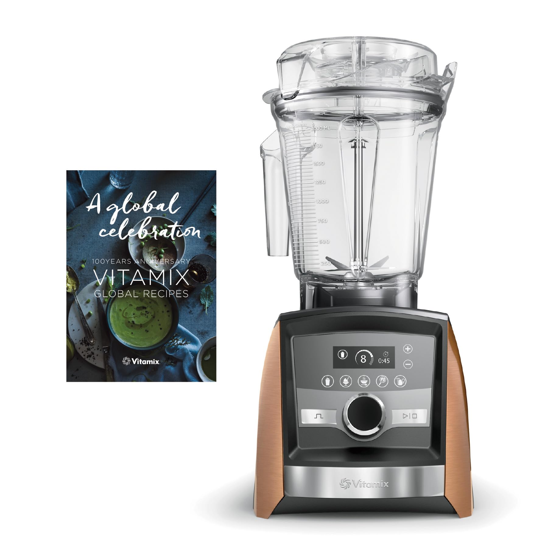 

Мідний міксер Vitamix A3500i з обмеженими 8 функціями в топ-моделі 2 л. 10-річний оригінальний японський розумний професійний специфікація [Офіційні] переваги, 1, мідний