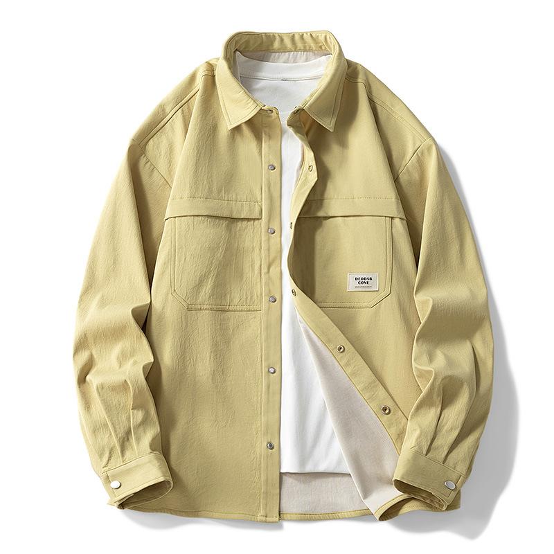 Collar Long Sleeved Shirt for Men, Loose Fitting and Stylish Casual Shirt Jacket