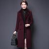 Abrigo de Mezclas de Lana para Mujer Invierno Moda Engrosado Cuello de Cachemir Chaqueta Larga Cálida Ajustada Abrigo Exterior Femenino Tallas Grandes M-5XL