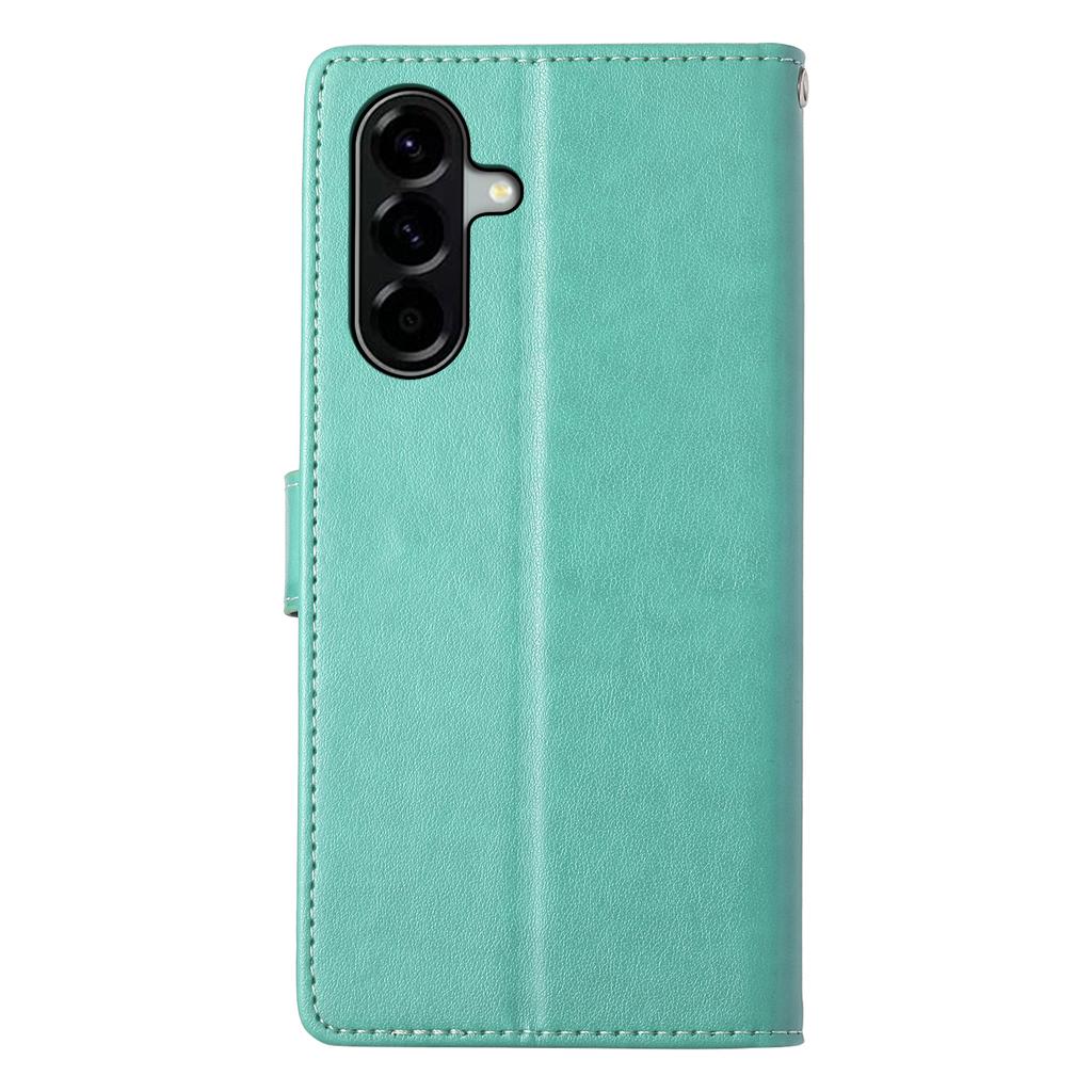 For Samsung Galaxy A36 5G Wallet Case Butterfly Floral Imprint PU Leather Phone Cover with Wrist Strap