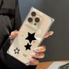 Transparent Square Back Tube Case Casing Protection For iPhone 16 ProMax 14 Pro Max 13 12 11 15 Plus Anti-Oxygen,Pentagonal Star Pattern