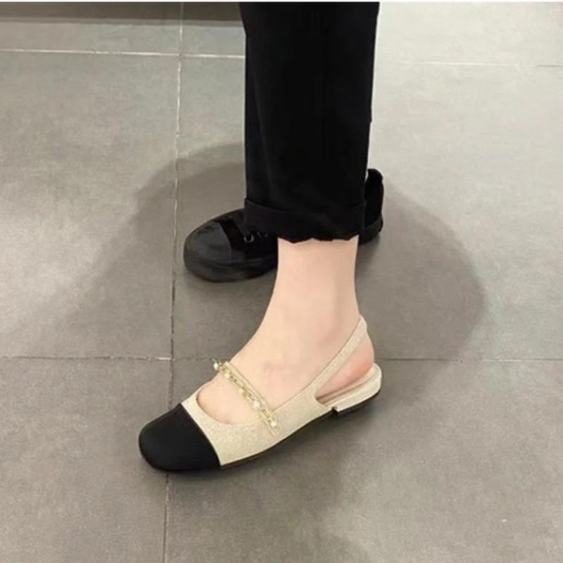Summer Fashion Mix Color Sandals Slingback Women Flat Mules Shoes Female Casual Slip on Flat Heel Mary Jane Shoes Zapatos Mujer
