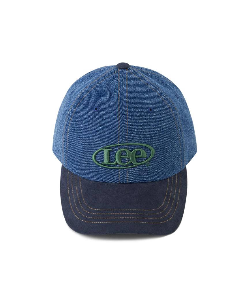 LEE Vintage Logo Wildleder Colorblock Baseballkappe Indigo Dunkel