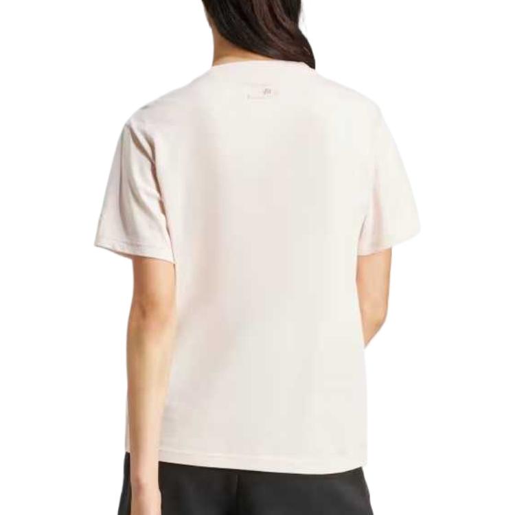 Adidas Sportswear Lounge Slide Quick Dry Sweat Absorbent Comfortable Soft Regular T-Shirt Women Tops Magical-Quartz JN8270