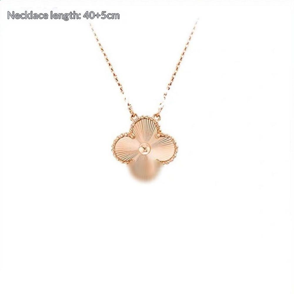 Four-leaf Clover Necklace for Women Natural White Mother-of-pearl Carnelian Sweater Chain