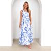 Women's Summer Style One-shoulder Halter Print Dress