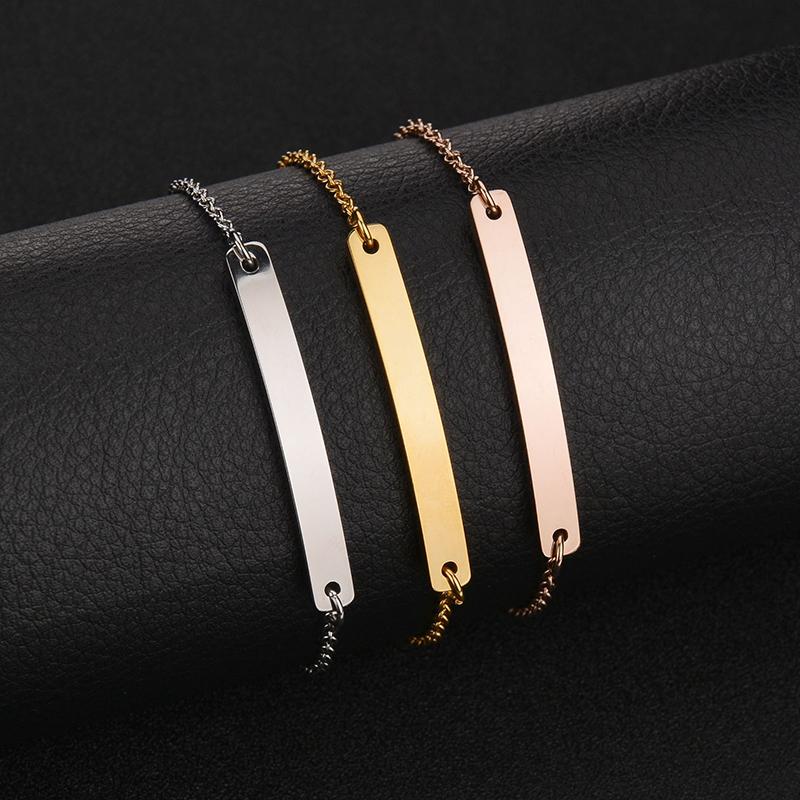 Nextvance Engraving Nameplate Couple Bracelet Stainless Steel Chain Id Tag Bracelets For Lover Valentines Day Gift