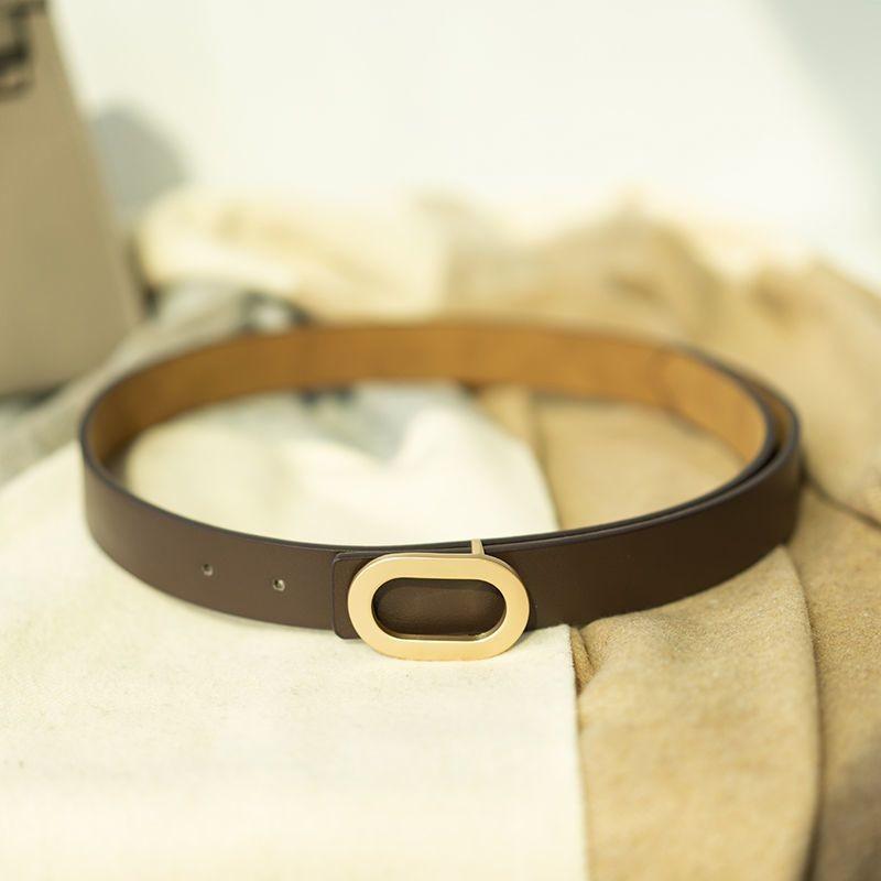 Buckle Stylish Metal Womens Belt In Classic Black Perfect For Minimalist And Looks Trendy