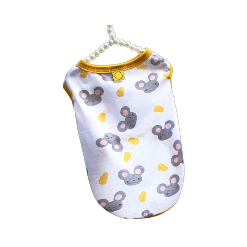 Small, Medium and Large-sized Dog and Cat Pet Clothes, New Cartoon Teddy Dog Vests for Spring and Summer, Bichon Frise