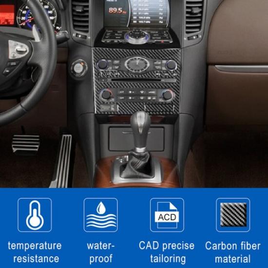 Carbon Fiber Radio Console Cover Trim For Infiniti FX35/37/50 QX70 Type B