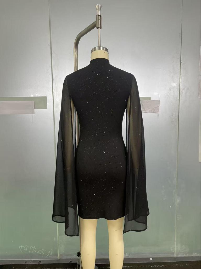 Elegant Starry Sky Rhinestone Ribbed Mini Skirt - Sleeveless, Slim Fit, Hip-Hugging Design for Summer