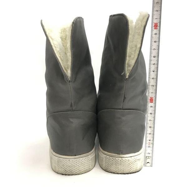 Arnold Palmer Mouton-Style Boots Gray Size 23.5cm Boa Lining Inside(USED)