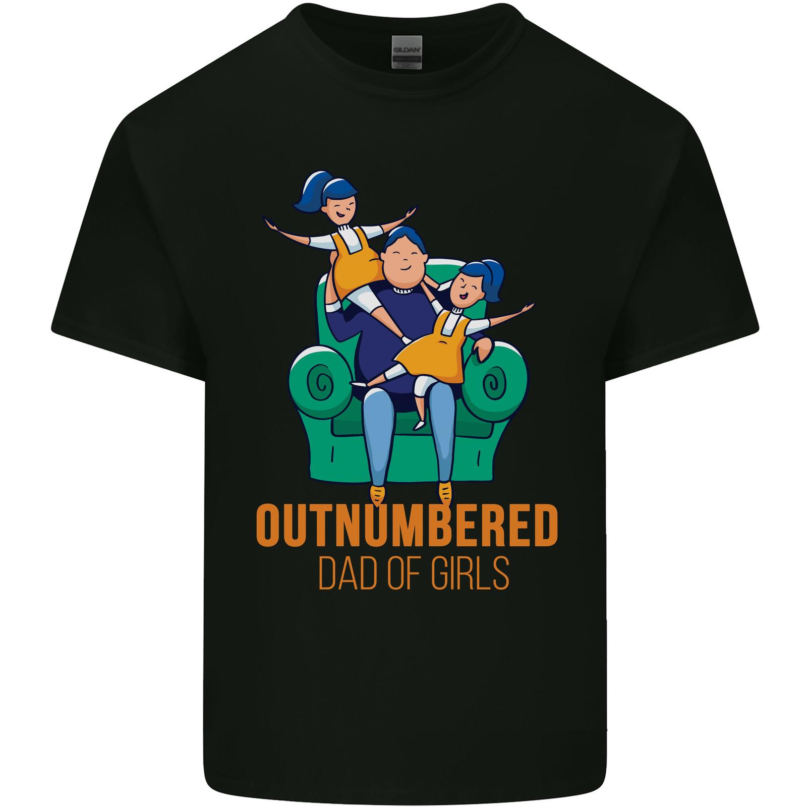 Outnumbered Dad Girls Fathers Day Daughters Mens Light Cotton T-Shirt Mens Womens Tees Top XL