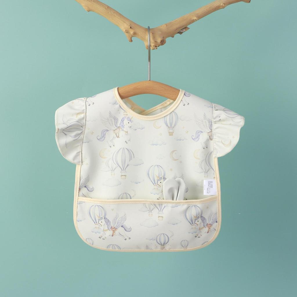 Waterproof Sleeveless Baby Feeding Bib - Lace, Stain-Proof Coverall for Infants & Toddlers