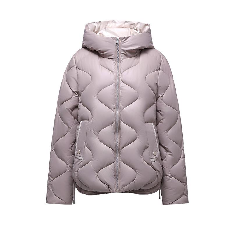 Women's short cotton-padded clothes, new glossy fashion and thin and light hooded cotton-padded clothes, women's cotton-padded jacket.