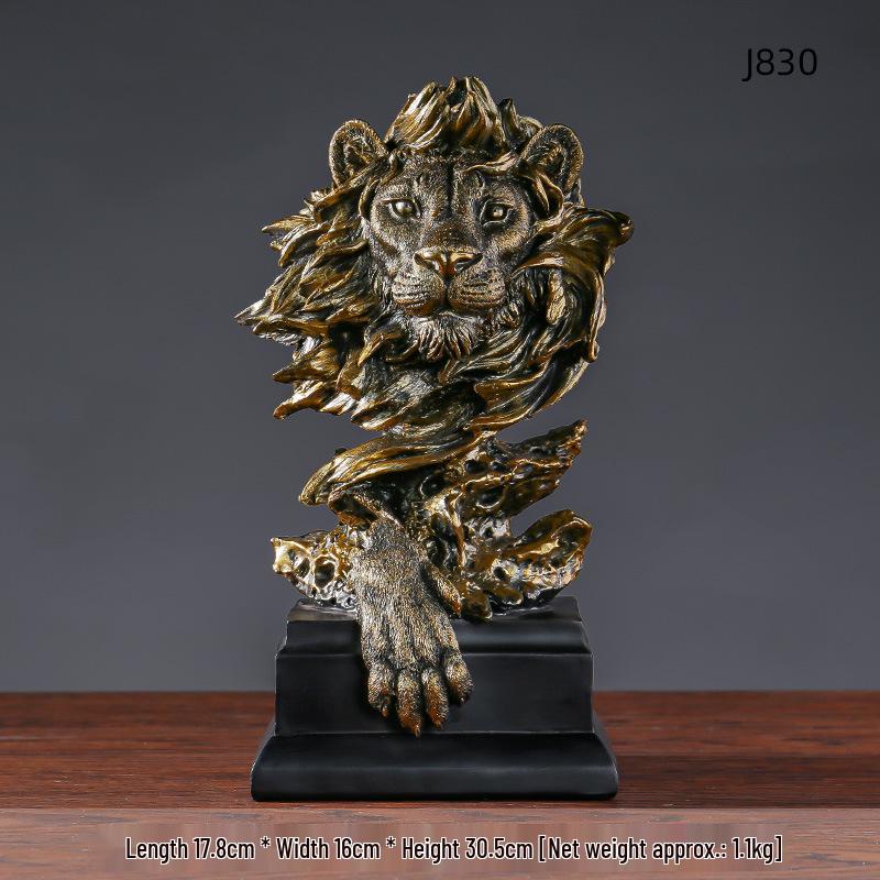 Retro Lion Sculpture Resin Craft for Home or Office Decor
