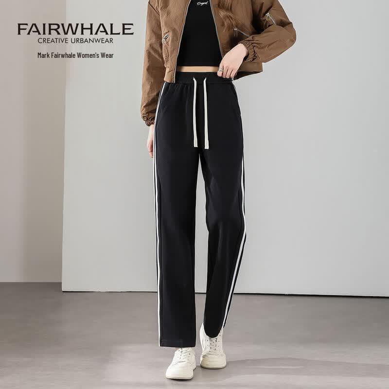 Mark Fairwhale Women s High-Waist Straight Leg Three-Stripe Sweatpants M