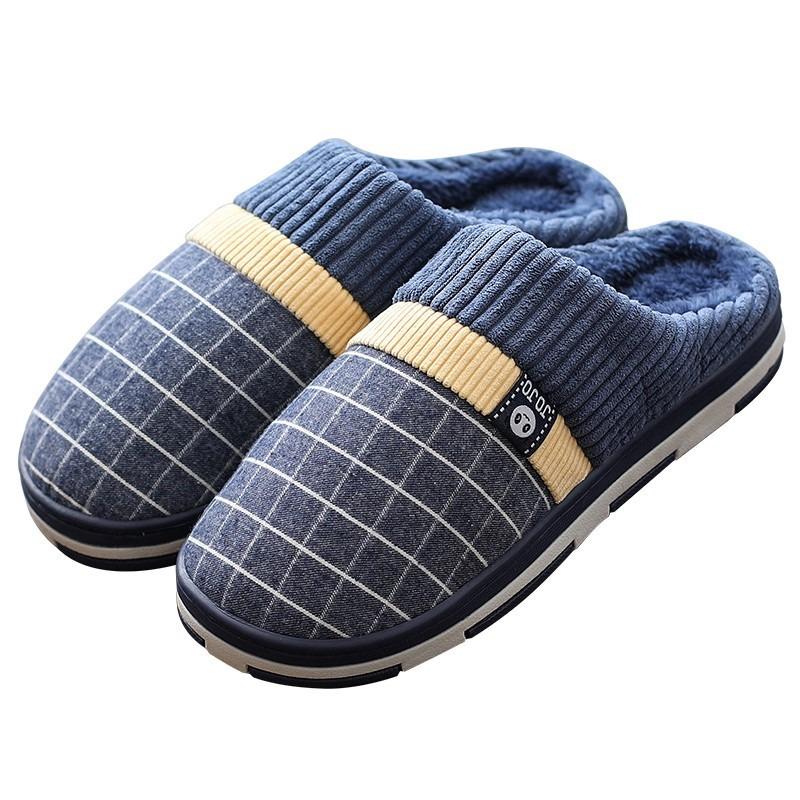 Men's cotton slippers winter men's winter indoor home non-slip new home warm large size wool slippers