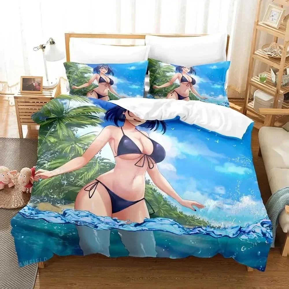 

3D Print Anime Ouro Kronii Bedding Set Printed With Pillowcase Bed Duvet Cover Soft Queen King Size Bedclothes Home Boys Adult 70x133cm 2pcs
