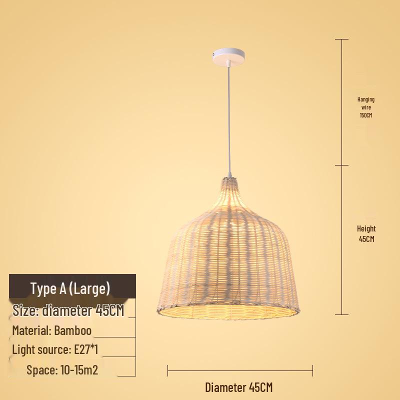 Creative Bamboo & Rattan Pendant Light for Bedroom, Japanese Restaurant, or Teahouse